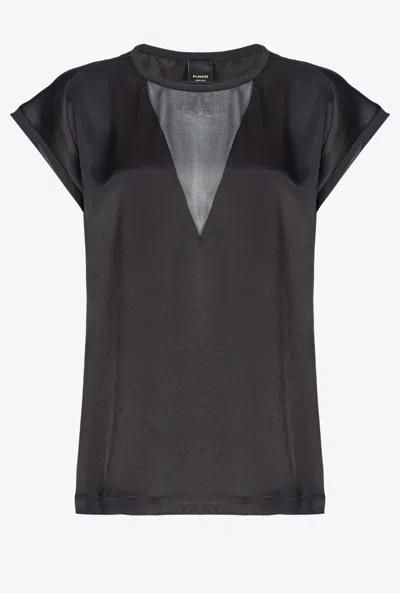 PINKO SATIN AND GEORGETTE T-SHIRT BLOUSE