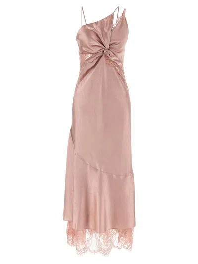 Pinko Satin And Lace Dress In Neutral