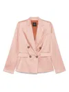 Pinko Tailored Double-breasted Jacket With Gold-tone Buttons In Pink