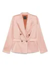 Pinko Tailored Double-breasted Jacket With Gold-tone Buttons In Pink
