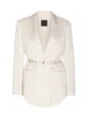 Pinko Goldeneye Belted Satin Blazer In Rosa