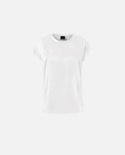 Pinko Satin Blouse With Cap Sleeves In Snow White