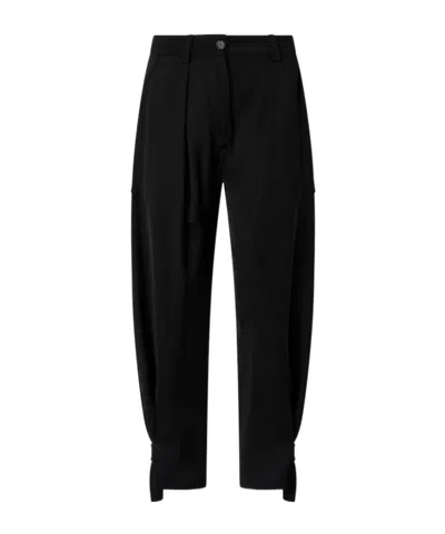 Pinko Satin Button Detailed Pants In Black