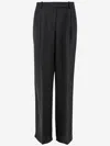 Pinko Wide-leg Trousers With Pleated Front In Black