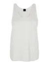Pinko Beige Top With Textured Surface And Subtle Sheen In White