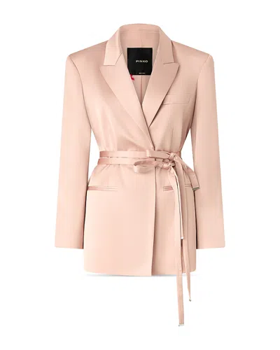 Pinko Belted Wrap Jacket In Neutral