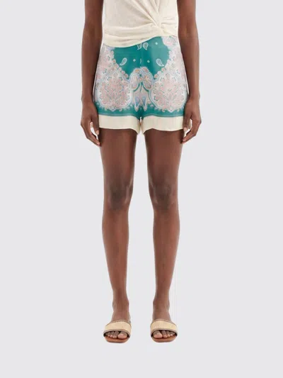 Pinko Satin Shorts With Ethnic Print In Multi