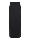 Pinko Jupe Longue En Satin Avec Fente Au Dos In Black