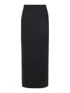 Pinko Jupe Longue En Satin Avec Fente Au Dos In Black