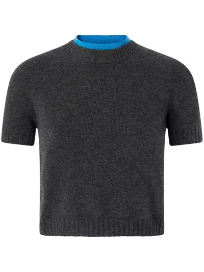 Pinko Savannah Sweater In Gris/turquoise