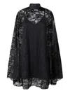 Pinko Rebrodè Lace Cape Mini Dress In Black