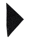 Pinko Svizzera Wool Scarf With Rhinestones In Black