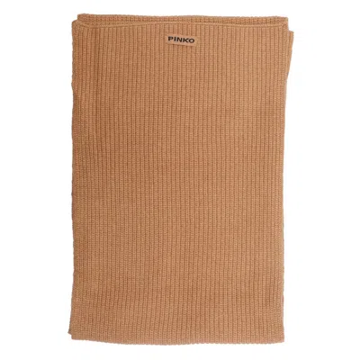 Pinko Ribbed-knit Scarf In Brown