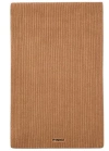 Pinko Slovenia Ribbed Label Scarf In Brown