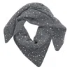 Pinko Svizzera Wool Scarf With Rhinestones In Gray