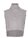 Pinko Cipro Knitted Neck Warmer With Zip In Gray