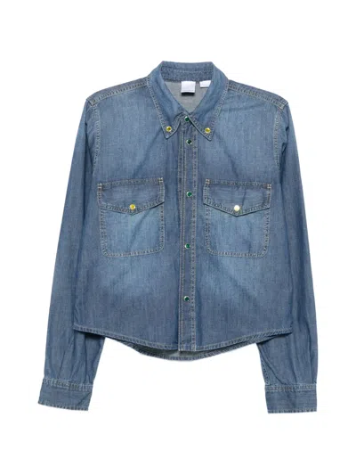 Pinko Scherma Pocket Button Shirt In Blue