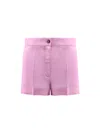Pinko Linen-blend Shorts In Pink
