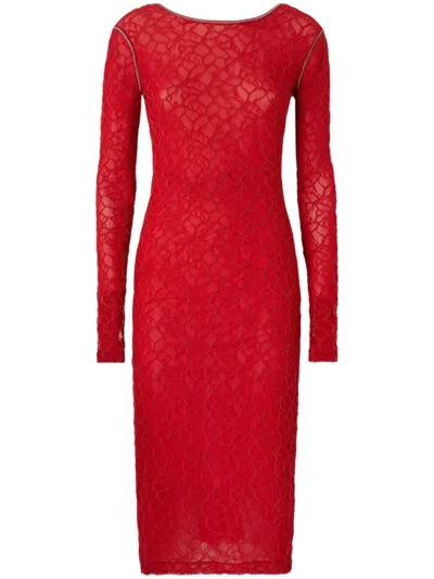 PINKO SCOOP BACK DRESS WITH LONG SLEEVES