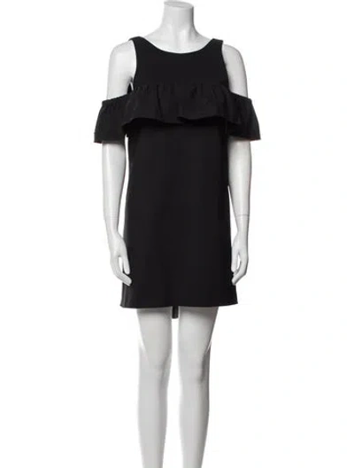Pre-owned Pinko Scoop Neck Mini Dress In Black
