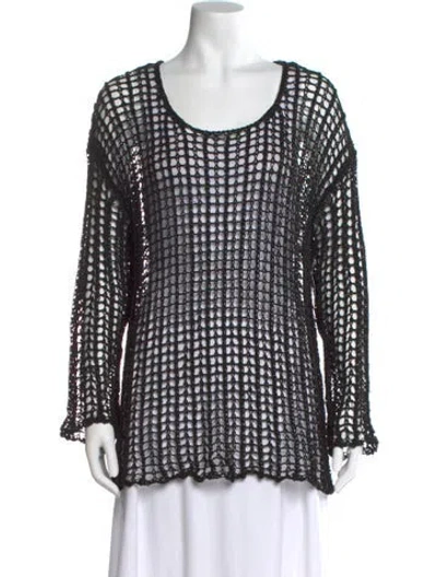 Pre-owned Pinko Scoop Neck Sweater In Black