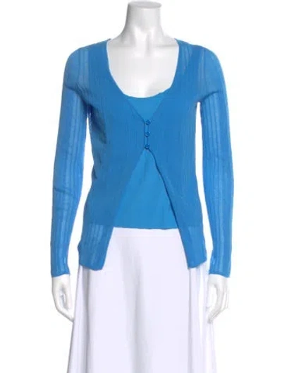 Pre-owned Pinko Scoop Neck Sweater In Blue