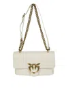 Pinko Sculptural Mini Shoulder Bag With Gold-tone Bird Clasp In White