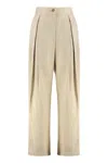 Pinko Tailored Fit Wide Leg Pants In Beige
