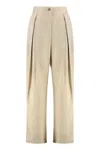 Pinko Tailored Fit Wide Leg Pants In Beige