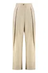 Pinko Tailored Fit Wide Leg Pants In Neutral