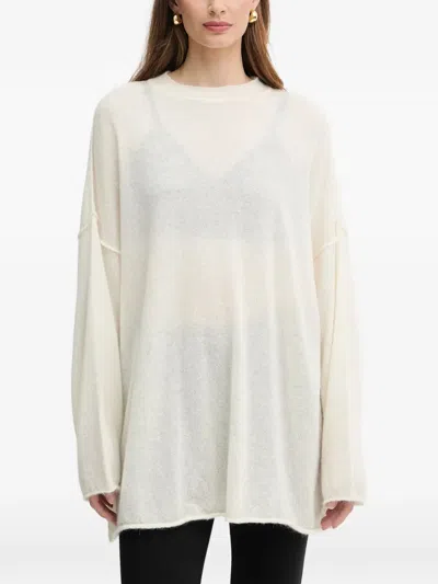 Pinko Seam-detail Sweater In Neutral