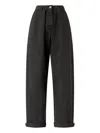 Pinko Brushed Cotton Balloon Trousers In Brown