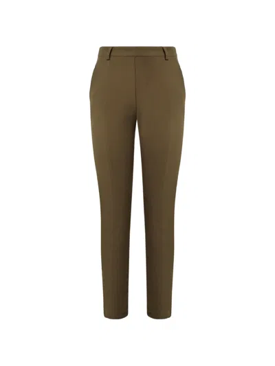 Pinko Seam-detail Belt-loop Trousers In Green