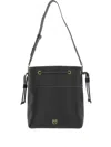 Pinko Leather Shoulder Bag With Gold Accents In Black