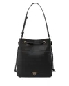Pinko Leather Shoulder Bag With Gold Accents In Black