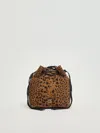 Pinko Secchiello Mini Suede Shoulder Bag In Animal Print