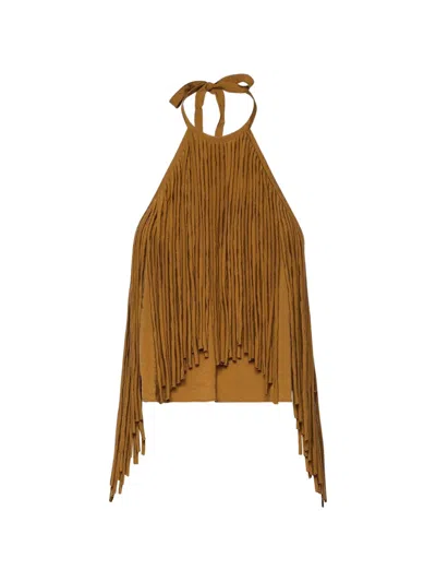 Pinko Self-tie Top In Brown
