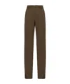 Pinko High-waisted Brown Trousers With Relaxed Fit In Brown