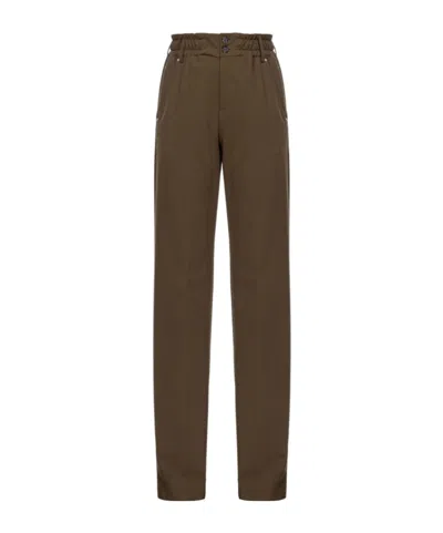 Pinko High-waisted Brown Trousers With Relaxed Fit