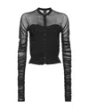 Pinko Semi-sheer Corset-style Shirt In Black