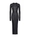 Pinko Semi-sheer Knitted Midi Dress In Black