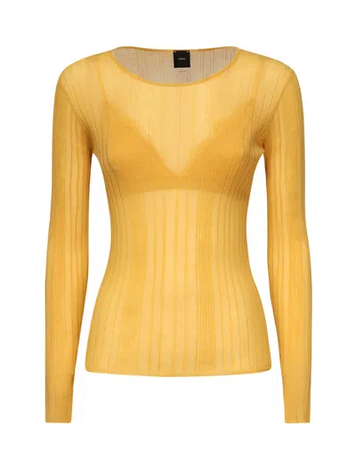 PINKO SEMI-SHEER RIBBED SWEATER
