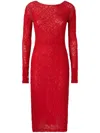 Pinko Slim-fitting Lace Dress With Open Back
