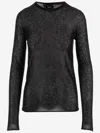 Pinko Semi-sheer Wool Sweater In Black