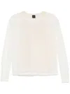 Pinko Lightweight Semi-sheer Sweater With V-back Detail In White
