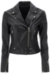 Pinko 'costa Rica' Black Biker Jacket In Leather Woman