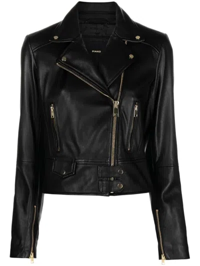 Pinko Sensibile Chiodo Jacket In Black