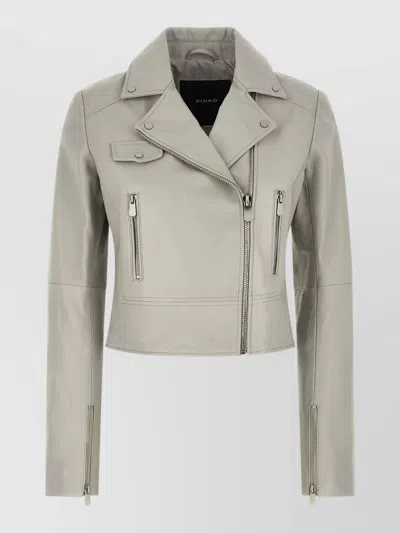 Pinko Sensibile Tailored Jacket Notch Lapel Design In Gray