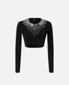 Pinko Sequin And Crystal Sweater In Black
