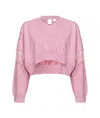 Pinko Sequin-embellished Cropped Sweatshirt In Pink